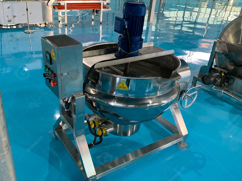 Electric jacketed cooking pot with 110V/220V voltage options (global use)