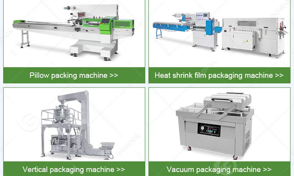 Pillow packing machine for candy, chocolate and snacks