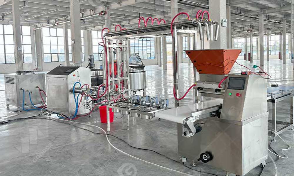 Automatic marshmallow depositor with PLC touch control